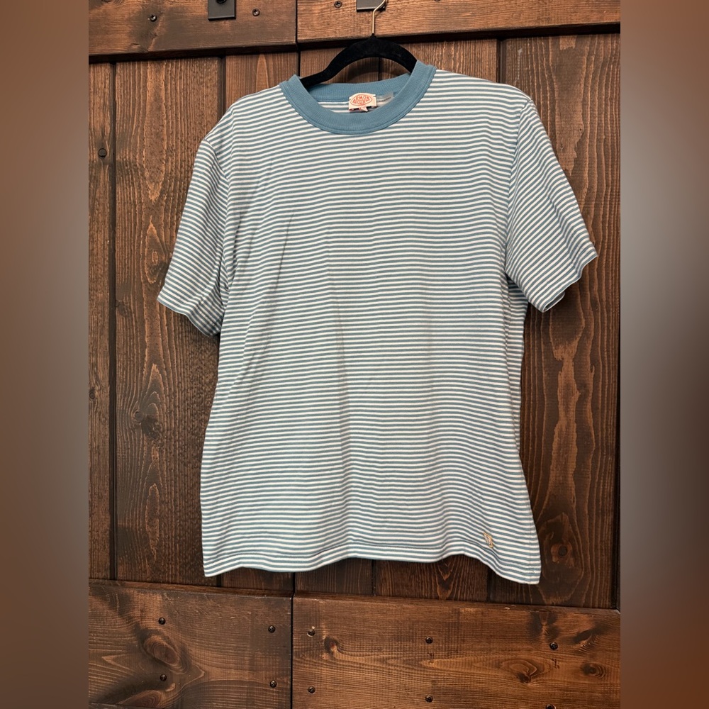 Striped Short Sleeve Tee… fits like a US Medium